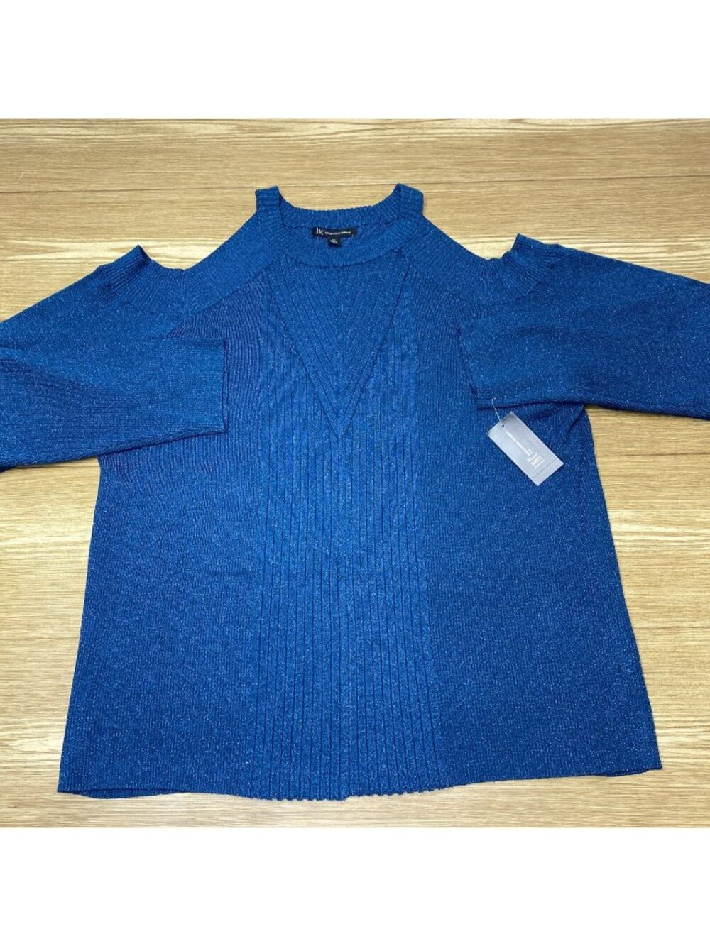 INC International Concepts Blouse Womens Ribbed Cold Shoulder Long Sleeve Top 4X